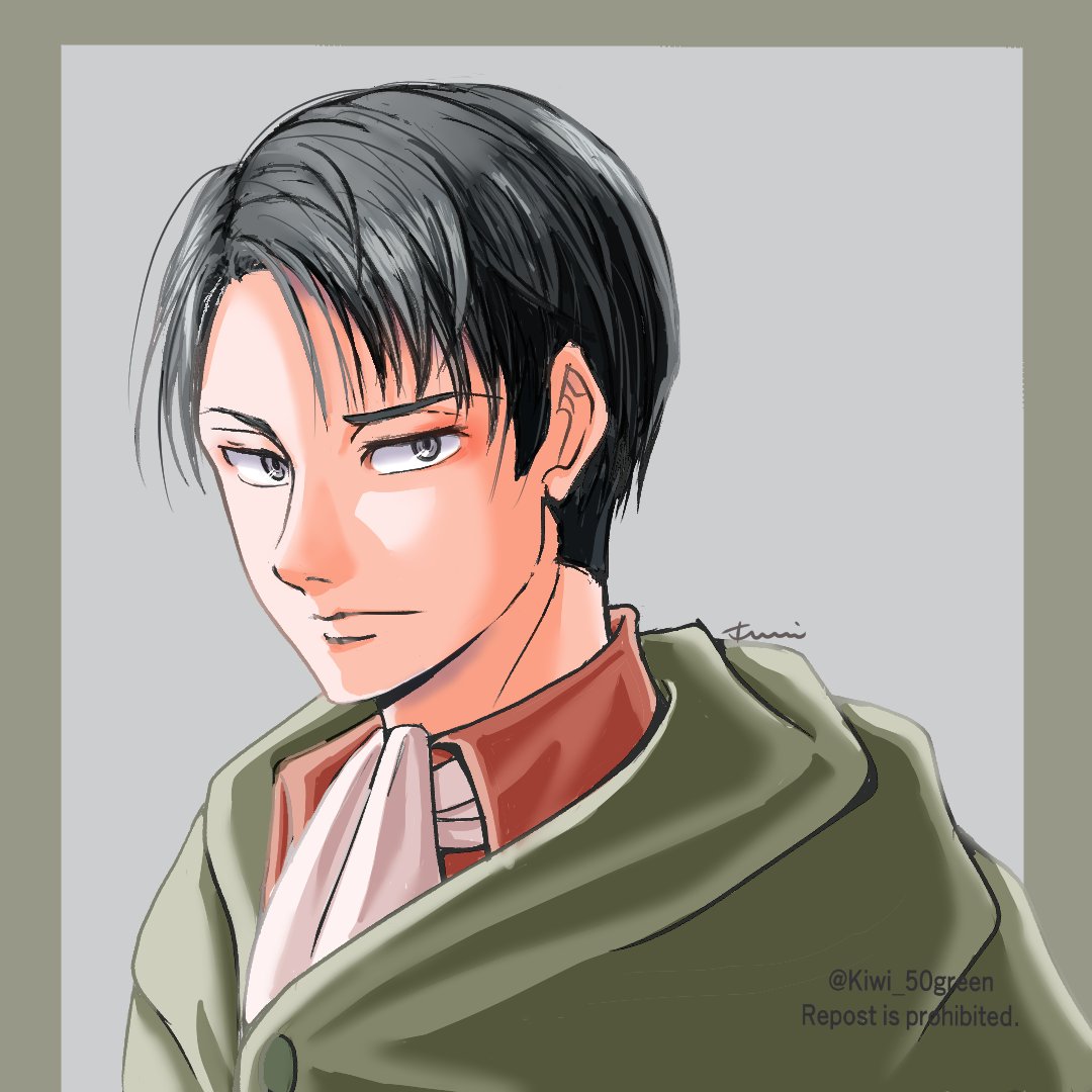 levi (shingeki no kyojin) 1boy male focus black hair solo ascot curtained hair black eyes  illustration images