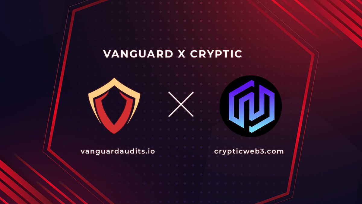VanguardAudits's tweet photo. 🛡️ @Crypticsmma 
 has been listed Vanguard as one of their Audit partners. We will do our best to make Cryptic safe and secure for everyone!

"A team of experienced developers and marketeers will be consulting your project to guarantee results."

#VanguardAudits https://t.co/Vp9bsxwXF0
