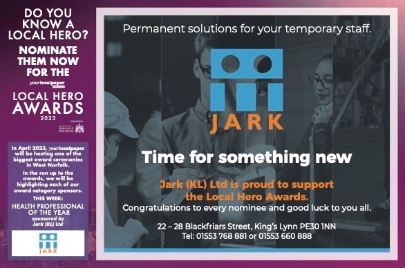 Nominate your Health Professional of the year, sponsored by Jark (KL) Ltd.

Jark are proud to support the Local Hero Awards!

Visit our website to nominate now! 

ylpheroawards.com

Nominees must live or work within the borough. 

Nominations close at 5pm on 24th February.