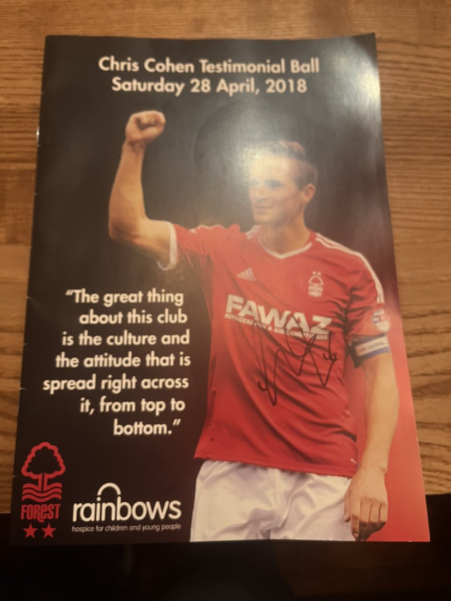 deanobhfc1's tweet photo. Chris Cohen testimonial shirt and signed program from his testimonial ball at crown plaza 2018 , highest offer gets both #nffc https://t.co/HPB5edCJYO