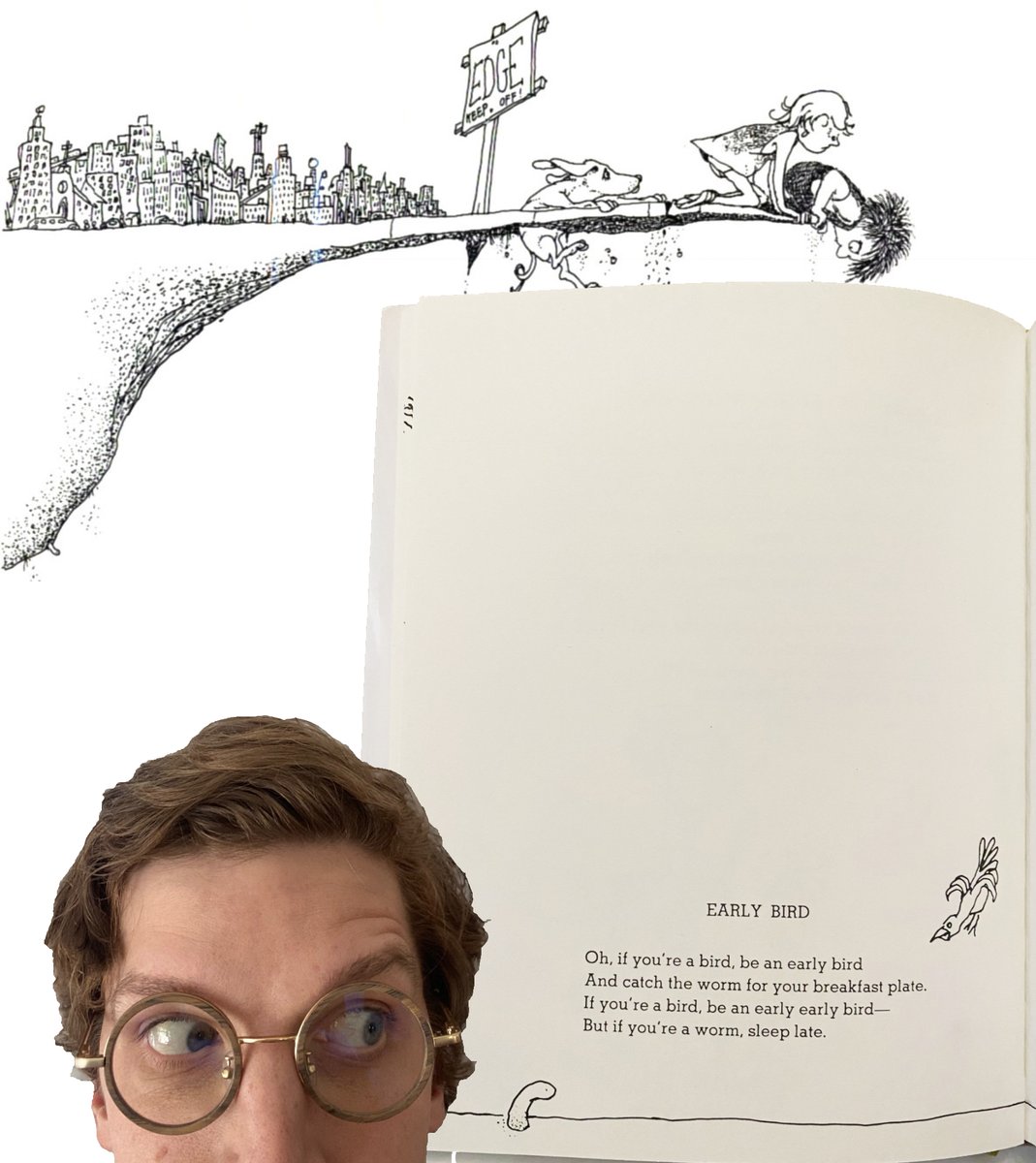 ClassofMrMac's tweet photo. A poem for the early birds this morning, from "Where the Sidewalk Ends" by @ShelSilverstein https://t.co/AXKV2pHJSG
