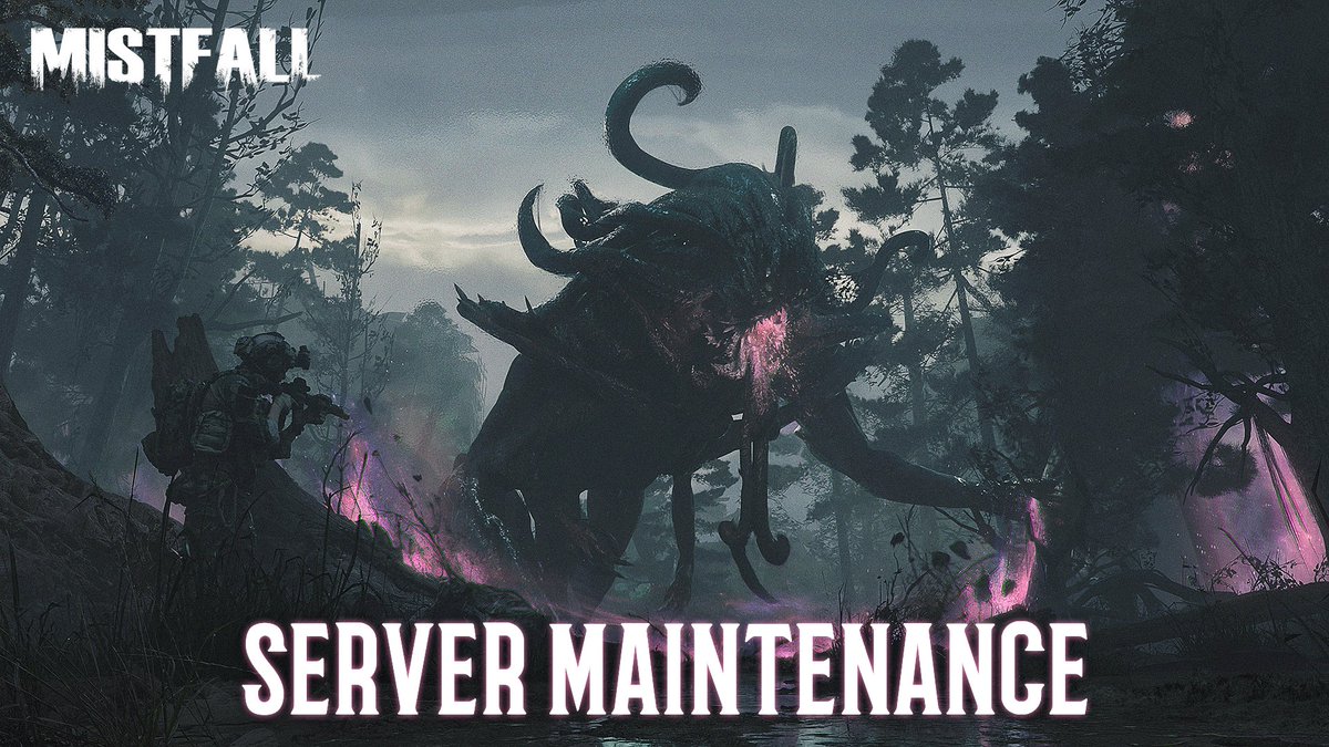 mistfallmobile's tweet photo. Successors!

The Mistfall servers will be on maintenance from February 24th 19:00 to February 25th 12:00 (UTC8).

We apologize for the inconveniences and thank you for your understanding! Please join our Discord community (https://t.co/aX2kAUv1sw)!

Best regards,

Mistfall Studio https://t.co/wpJg1XsjLW