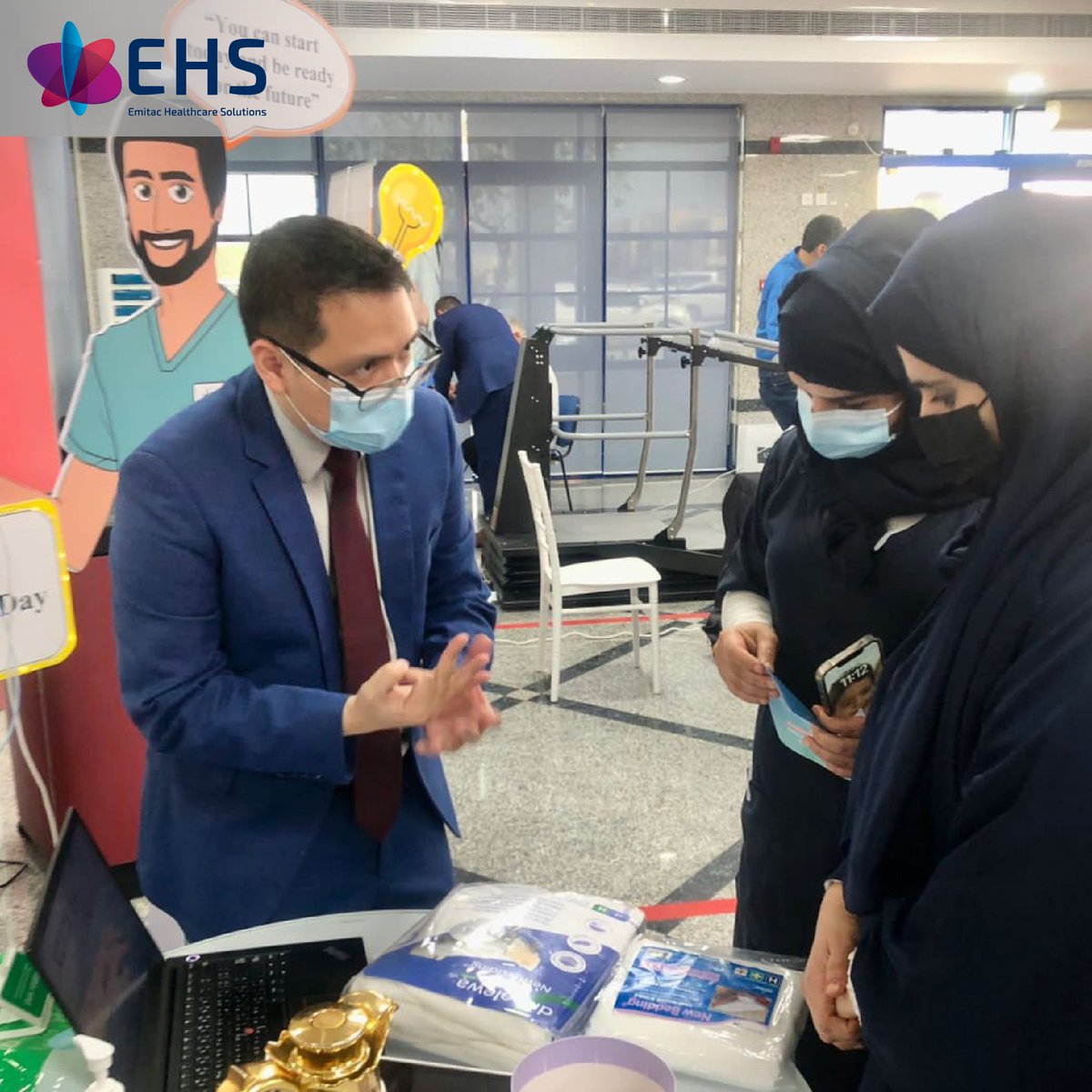 EmitacHealth's tweet photo. Another day as part of the "Innovation Month" by @EHSUAE  at Ibrahim Bin Hamad Obaidullah Hospital in RAK.

#HealthcareInnovation #Roadshow #MedicalTechnology #InnovationMonth https://t.co/lSJQIOf2Md