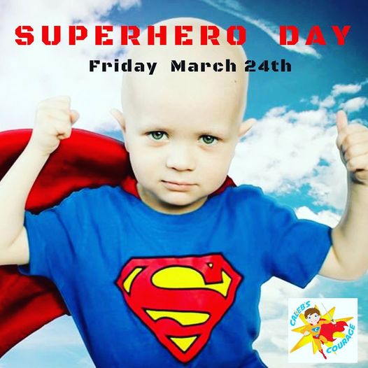 Get your Capes &amp; Super Swag ready! The Countdown to SUPERHERO DAY is on! 1 month from today! Friday, March 24th! Let's celebrate Caleb &amp; all little superheroes fighting BIG battles!                                    #calebscourage #superheroday