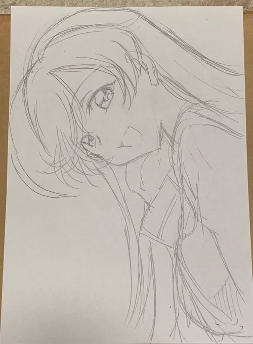また華さんで
 #このタグを見た人はラフ画とその完成絵を見せる 