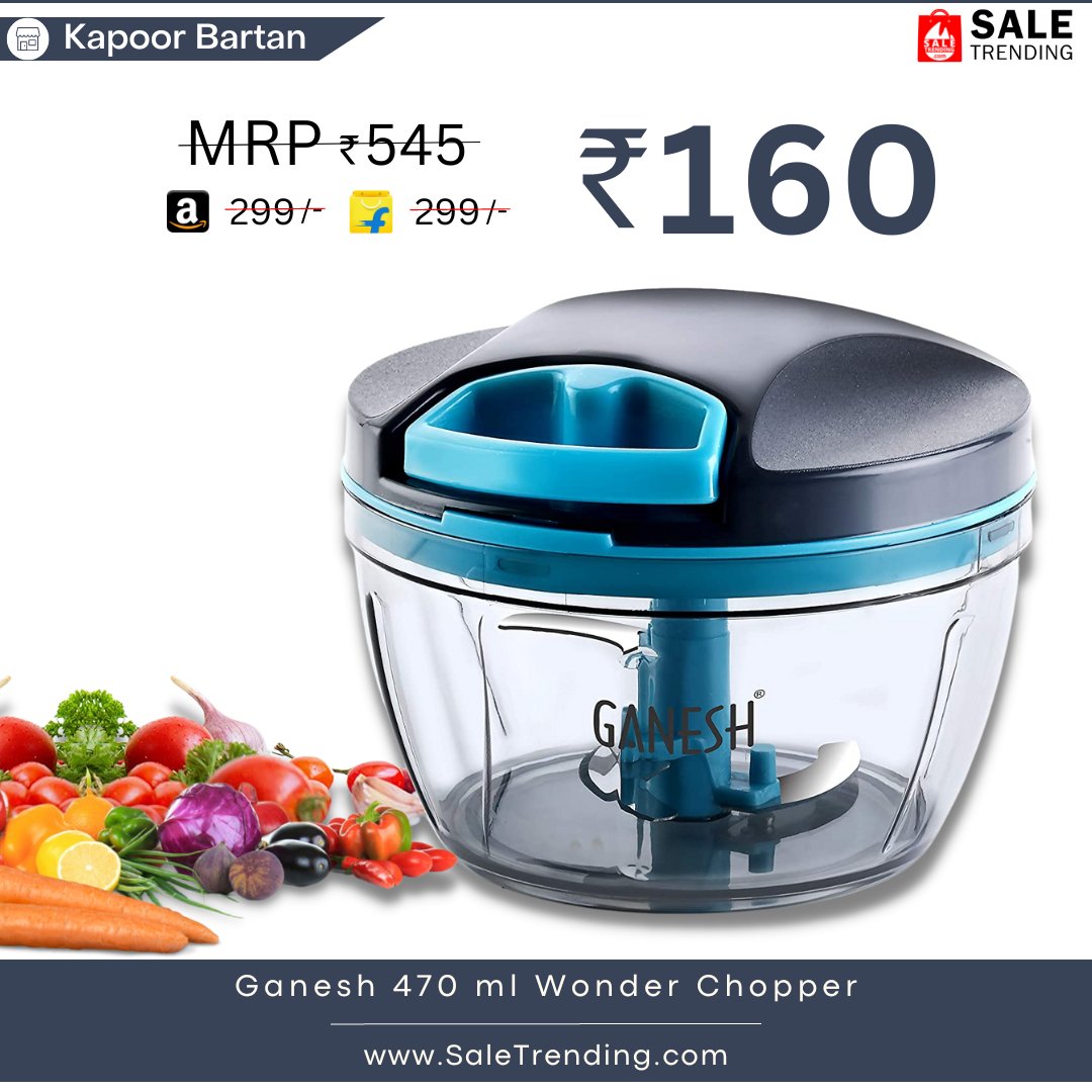 Chop your costs with our unbeatable chopper discount 🔥
.
Say bye bye to MRP 🛍️
.
🎁Product Link :
saletrending.com/sale_detail?co…
.
🌐Visit : saletrending.com for more exciting offers 🔥🔥

#chopper #handchopper #wonderchopper #ganeshchooper #ganesh #vegetablechopper