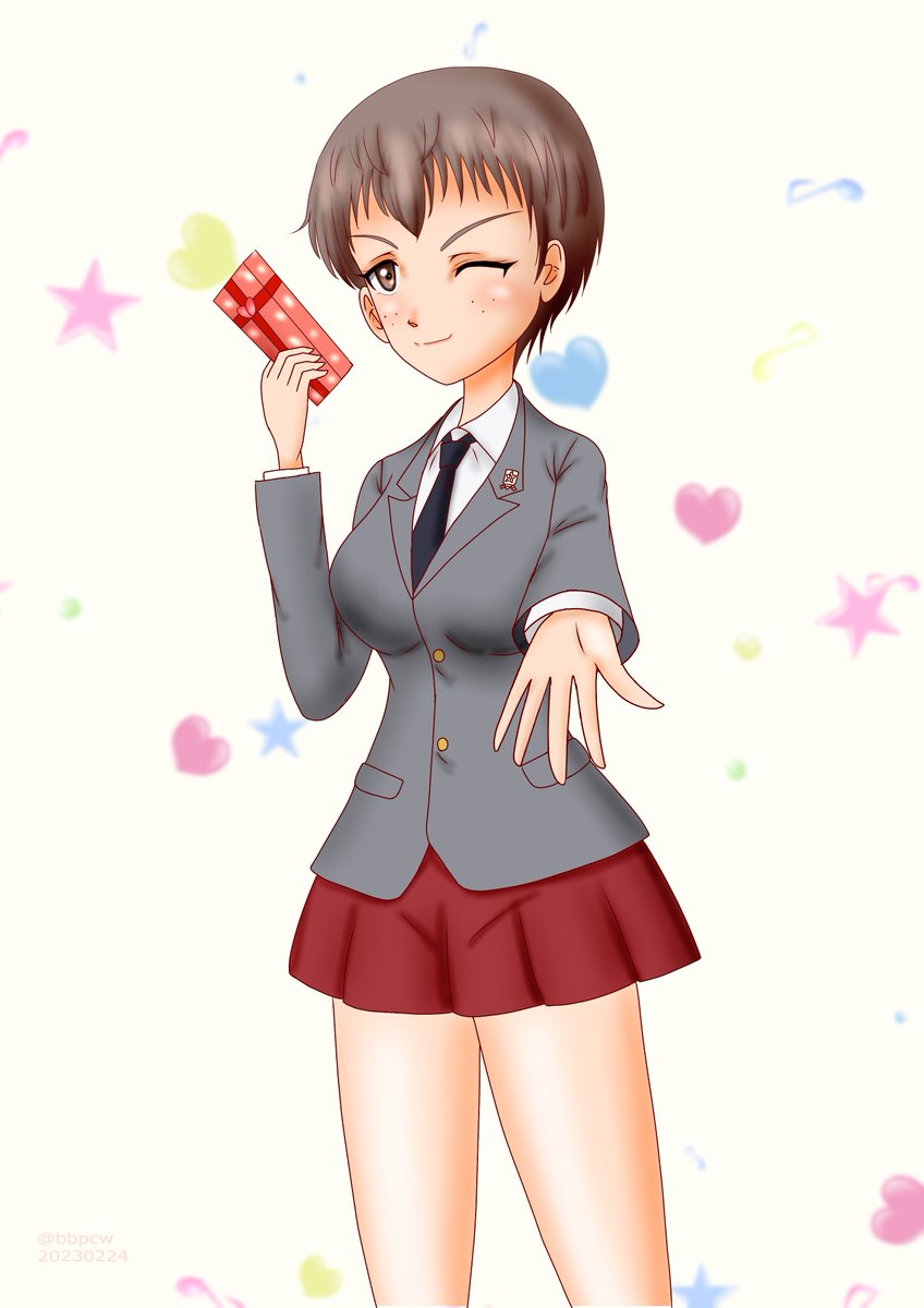ナオミ(ガルパン) 「超遅いですがバレンタインナオミさんです#ガルパン 」|ビバ㌠ ユニバースのイラスト