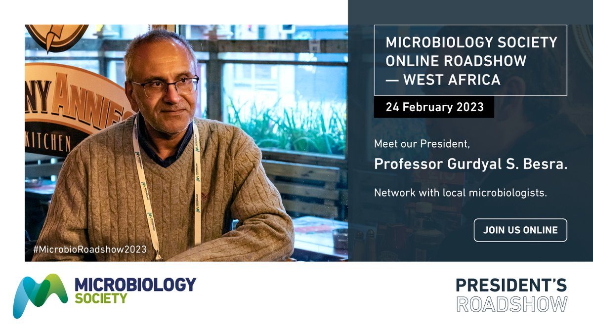 MicrobioSoc's tweet photo. Continuing the #MicrobioGetInvolved talks at #MicrobioRoadshow2023, @acolatse_joseph will be talking about how to become a Society Champion while @MargueriteClyne and @AdebareAdeleke will explain making the most of membership with Society grants.  

https://t.co/imvOSGYYfp 👈 https://t.co/yjD5UhhIYt