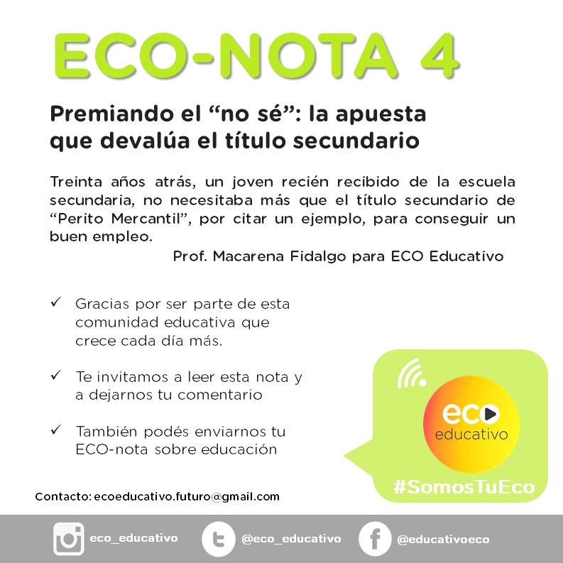 eco_educativo's tweet photo. ECONOTA 4 #BuenViernes
Enlace 👇🤳 ECONOTAS
https://t.co/PBJfkCVNHp
Te invitamos a leer las notas de este espacio conformado por docentes y no docentes para que se escuche tu voz 👥️️ #somostueco #educación #docentes #familias #EcoNota #Argentina https://t.co/feDclZVAIc