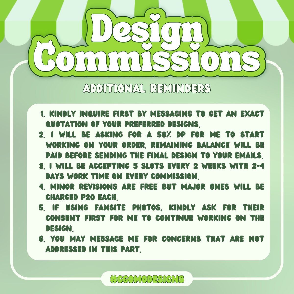 /ᐠ. ｡.ᐟ\ #ggomodesigns open for design comms .ᐟ 

✴︎ 5 slots every 2 weeks, DM to inquire
✴︎ read reminders carefully
✴︎ check photos for sample designs
✴︎ open to other edits

tag. wts concert hand digital commissions softcopy binder cover thank you card seal sticker