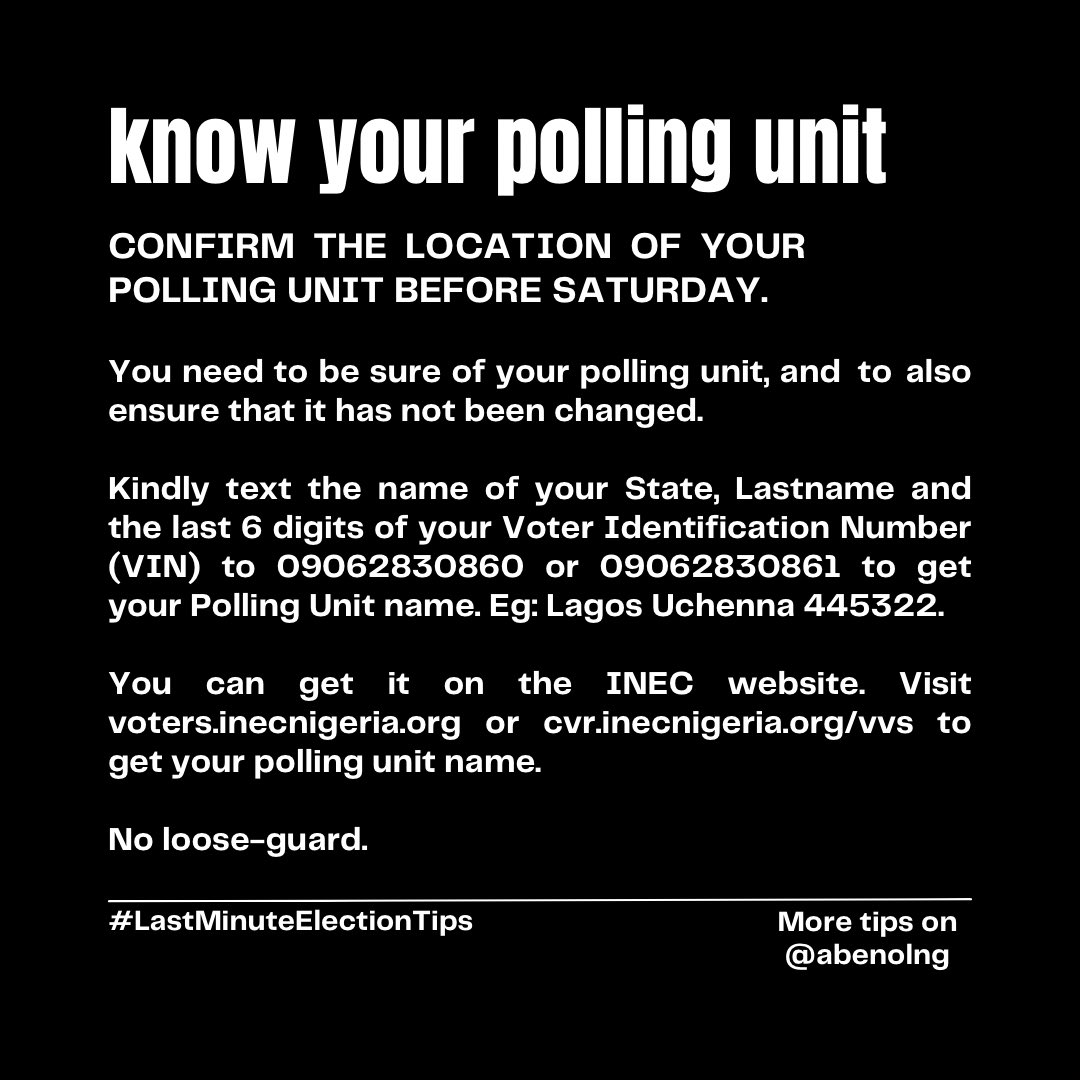 simplyEromz's tweet photo. These open secrets that will greatly change the dynamics of this election.
Nigeria will be great in our lifetime!
ABENOL!
#pvcwaka #abenol #vesguide #thenigeriawewant #sixtypercentofus https://t.co/jbYRPwGjt6