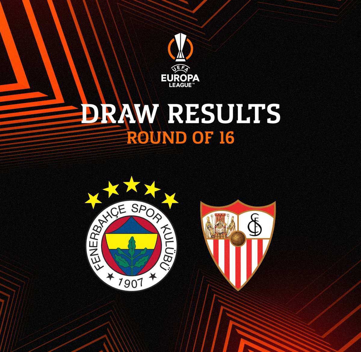 UEFA Avrupa Ligi Son 16 Turu'nda rakibimiz Sevilla oldu.