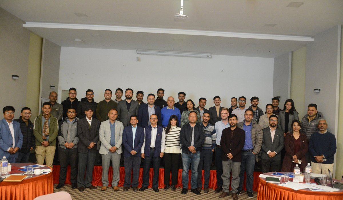 NSETNepal1's tweet photo. Need &amp; importance of seismic risk modeling &amp; forecasting future risk discussed during a workshop on "Forecasting &amp; Communicating Earthquake Risk (#FORCE)" organized by #NDRRMA, Global Earthquake Model (#GEM) &amp; #NSET in Lalitpur on Feb. 24,2023. https://t.co/a7KyY7ZO0S