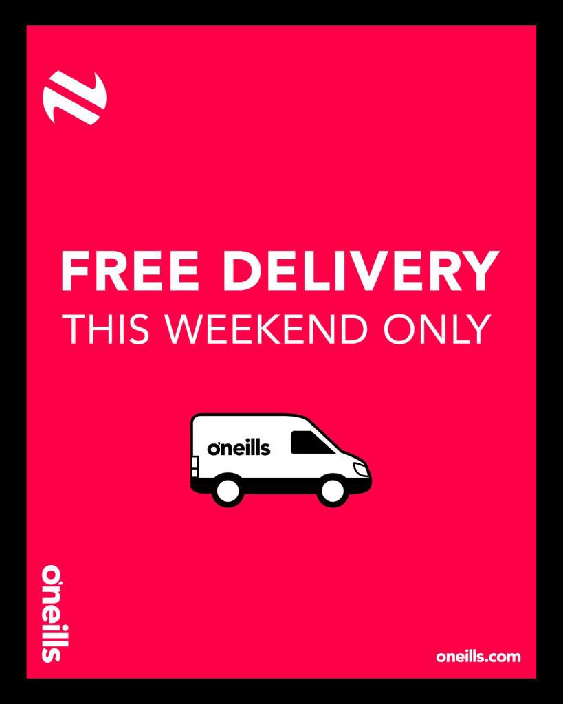 Free delivery this weekend on the online club shop
