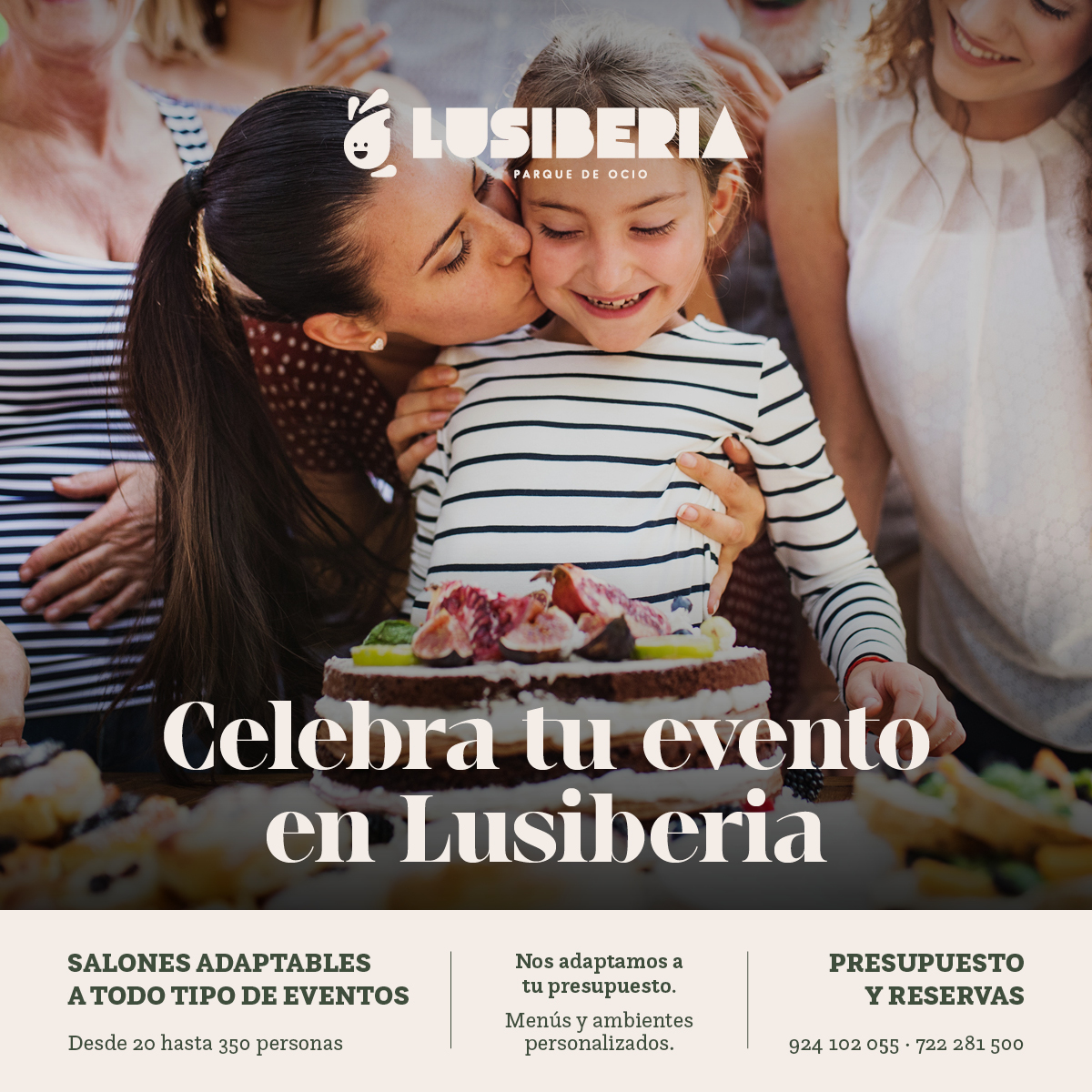 ¿Tienes un evento este año? 🤩
#Lusiberia Parque de Ocio tiene todo lo necesario para que lo celebres con nosotros y te despreocupes de todo. ☀️🥳

Nos encargamos de que tu evento sea inolvidable 🎈🤪 🎂 🍻🥳.

¡Reserva tu día! 924 102 055