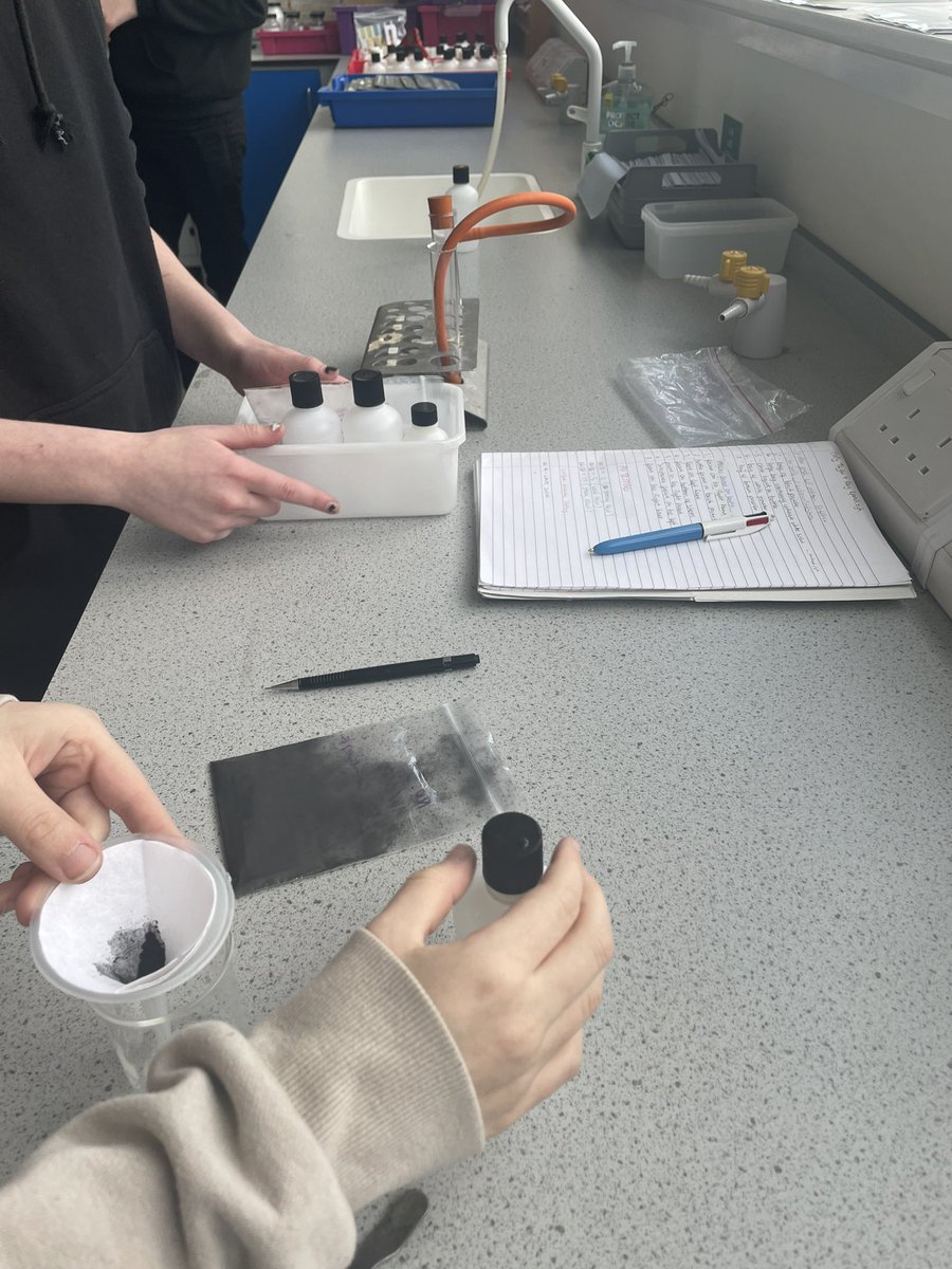CSI forensic testing lesson today.  Working out which test to do to identify the solids/liquids from the crime scene has caused a lot of discussion! Conclusions and then giving evidence next week @S_Martin_DHT @ElginHighHT