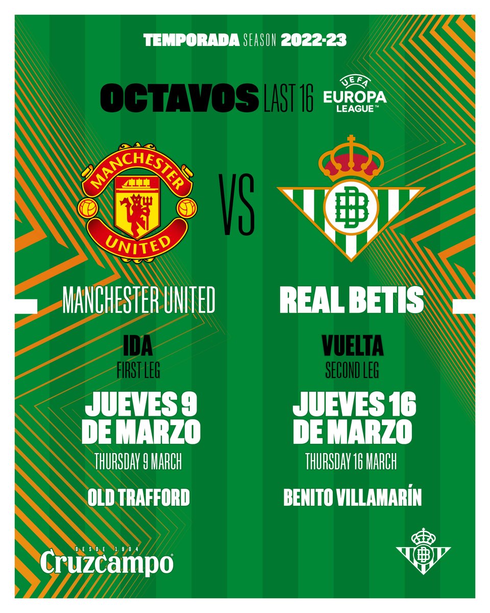 🆚🇬🇧😉

¡Nos enfrentaremos al <a href="/ManUtd/">Manchester United</a>!
 
#EuroBetis