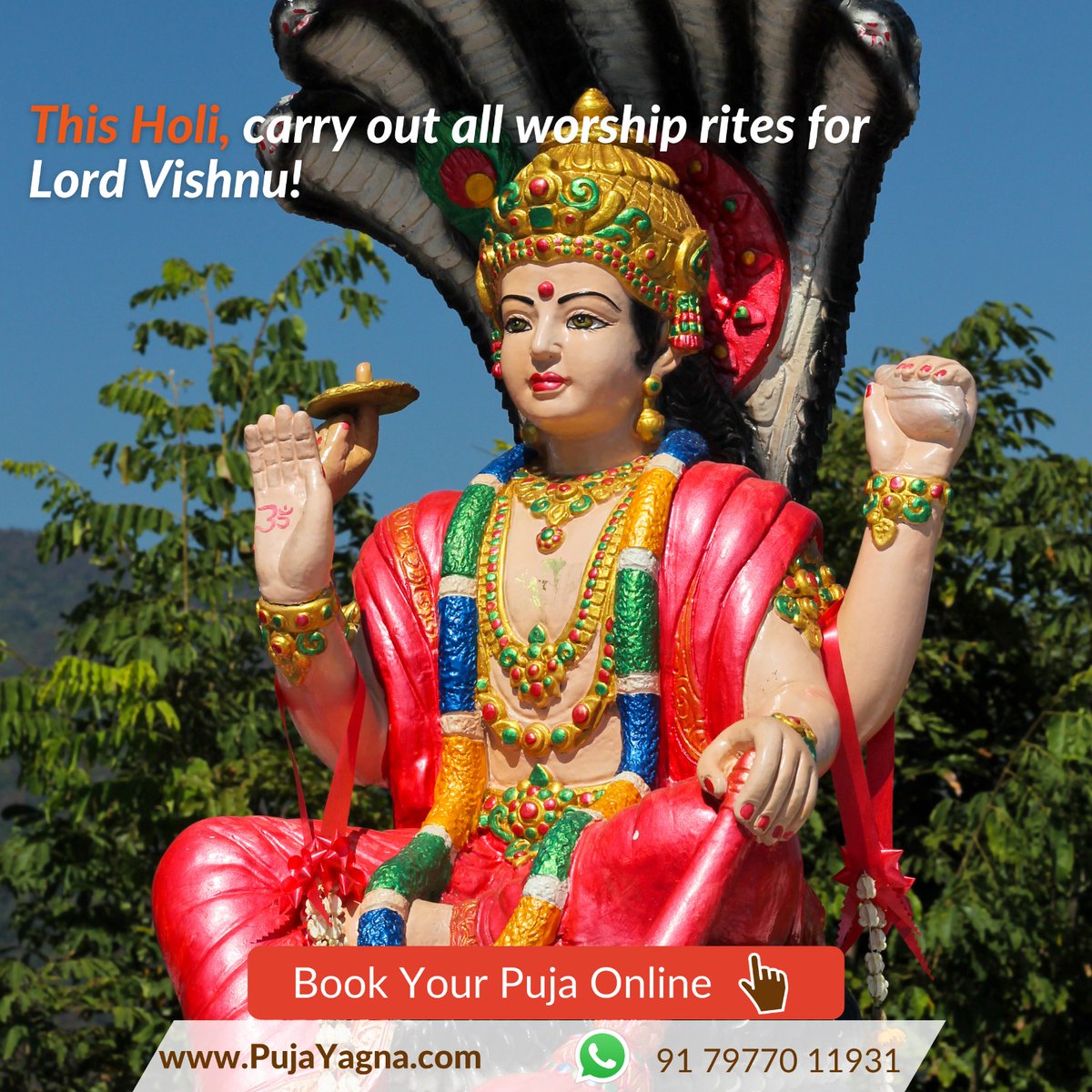 This Holi, carry out all worship rites for Lord Vishnu!

Head over to Eshwar Bhakti and book the pujas and havans online at pujayagna.com !!

#onlineaarti  #onlinesatsang #radhakrishnatempleofdallasy #shakti #spirituality  #yogi #instagood