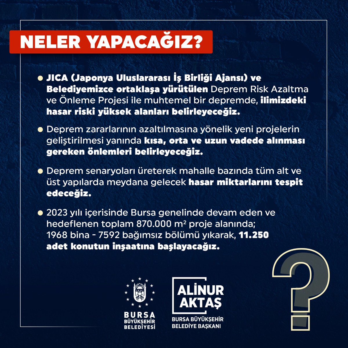 Bursa olarak biz deprem riskine karşı neler yaptık, yapıyoruz ve yapacağız? 👇🏻