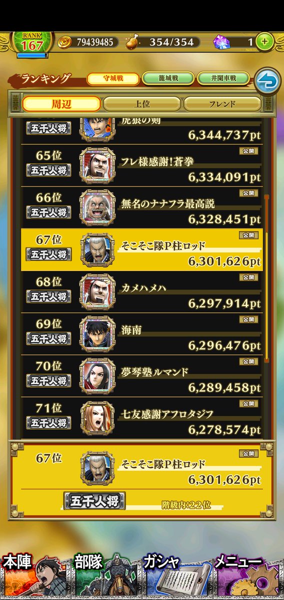 rodman_7flags's tweet photo. 昨日の日替わり前で77位。朝起きたら82位。そこから第二セイランで81位まで微更新。
セイランの伸び代だと77位は厳しいと思って昼休みに第四籠城をやったら、まさかの16万更新で66位まで抜けちゃいました😱
どうせならゾロ目がよかった🤣 https://t.co/NJp2YpboWB