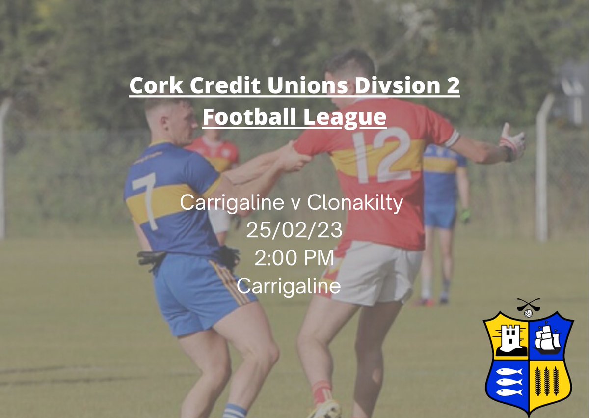CarrigalineGAA's tweet photo. 🏐 Our Senior Footballer league opener 

⏰ 2:00 PM

🏟 Carrigaline 

🇺🇦 Please come down and support the lads https://t.co/4lEpcvJASt