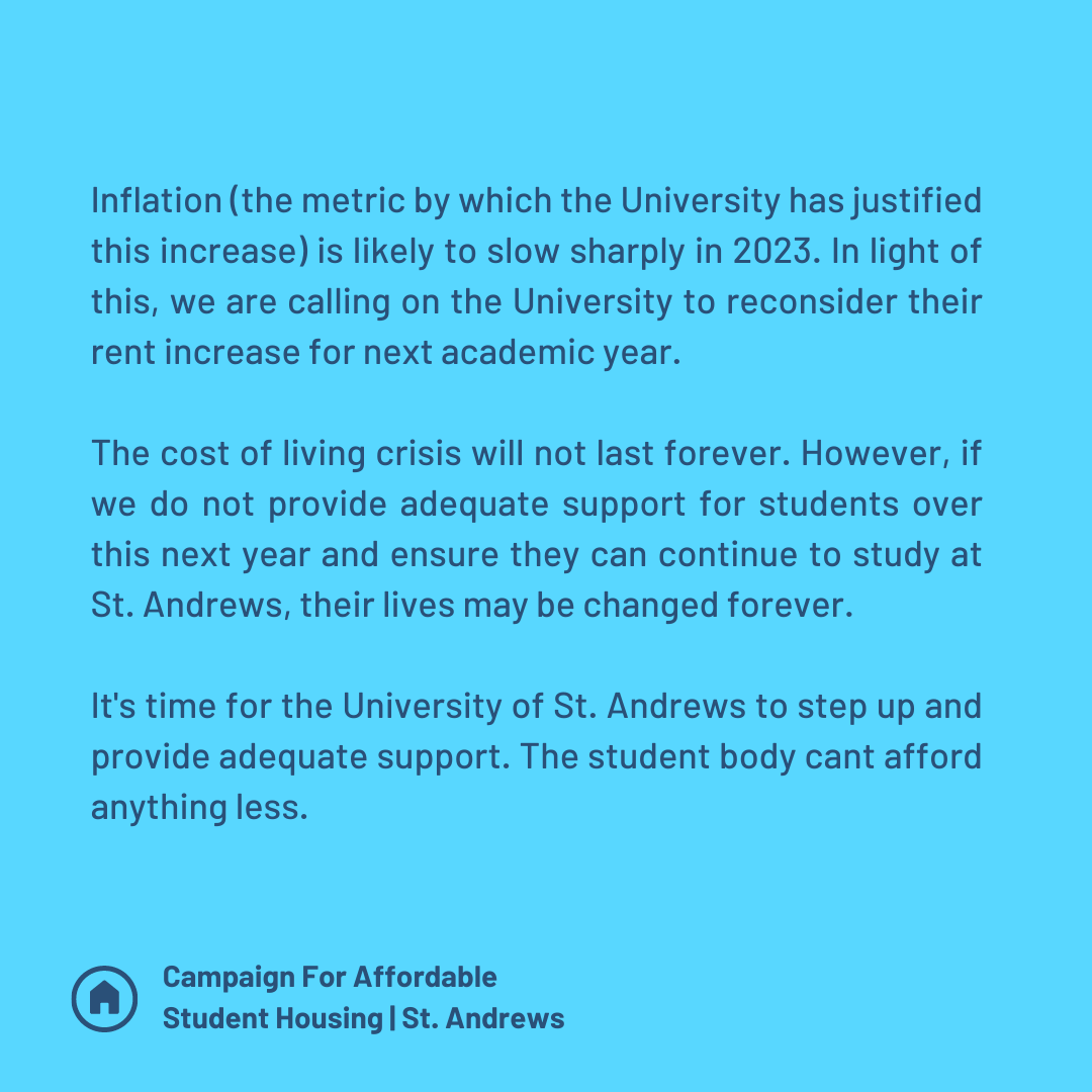 CASHStAndrews's tweet photo. F*CK the rent increase! It will have a devastating impact on the poorest students. 

A £40 pay increase for our Principal, an 8.3% hike in rent for students and we're told you can't afford to pay your staff?

Let us know how the rent hike will impact you: https://t.co/vAjtV3Lbkg https://t.co/9RDlIKEI5z