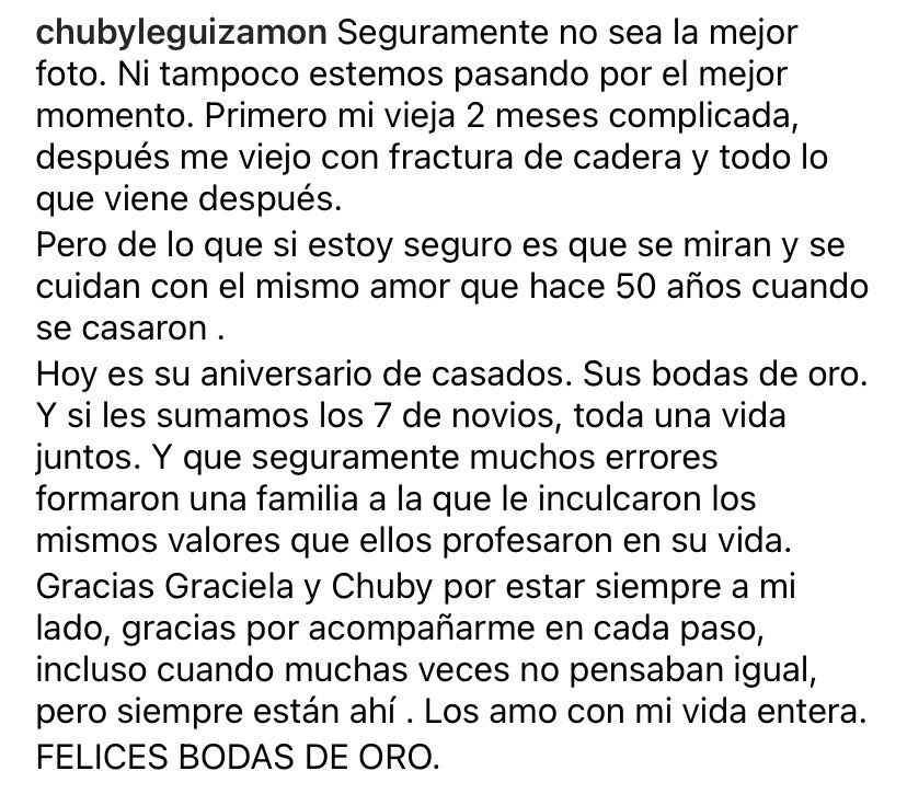 chubyleguizamon's tweet photo. Felices BODAS DE ORO!!! @RubenChuby @grabrown2 https://t.co/6tK3T50Ry0