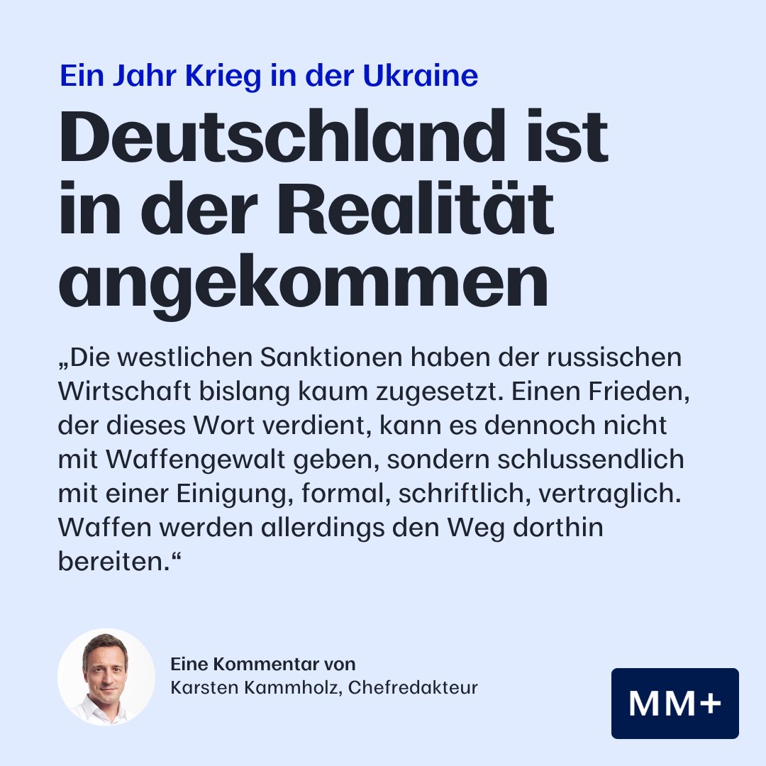 Derzeit gibt es keine akzeptable Idee für einen Kompromiss und damit keine Perspektive für ein absehbares Ende des Ukraine-Kriegs, meint "MM"-Chefredakteur <a href="/KarstenKammholz/">Karsten Kammholz</a>.

Den ganzen Kommentar gibt es hier: bit.ly/3KzmXYI
#UkraineKrieg #ukraine