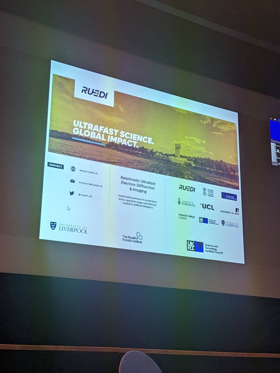 AGC_Stratocore's tweet photo. After a nice coffee break we have Angus Kirkland introducing Relativistic Ultrafast Electron Diffraction &amp; Imaging #RUEDI at @NHM_London @RoyalMicroSoc #EMUK2023 @stratocore we're loving it 😌 @RUEDI_UK https://t.co/0w3Pr6t3V2
