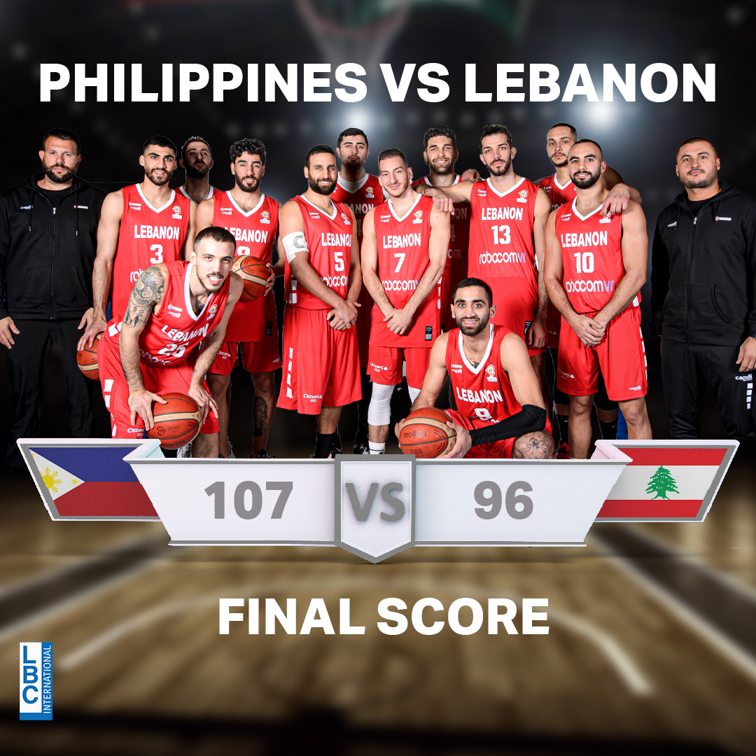 الفلبين تفوز على لبنان بنتيجة ١٠٧ - ٩٦ ضمن مبارايات النافذة الأخيرة من تصفيات كأس العالم لكرة السلة
<a href="/LBCISports/">LBCISports</a>
<a href="/LB_TWO/">LB2 International</a> 

#Lebanon Vs #Philippines | #WinForAll | #WinForLebanon | #FIBAWC