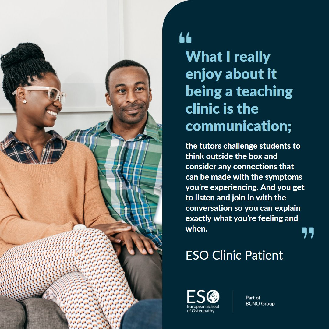 The ESO Clinic is dedicated to providing all patients with a high standard of care.

We are always grateful for reviews on Google - bit.ly/3gfTg1M

#Reviews #Osteopathy #Osteopath #ManualTherapy #AHP #HealthCareProfessionals #PatientFeedback