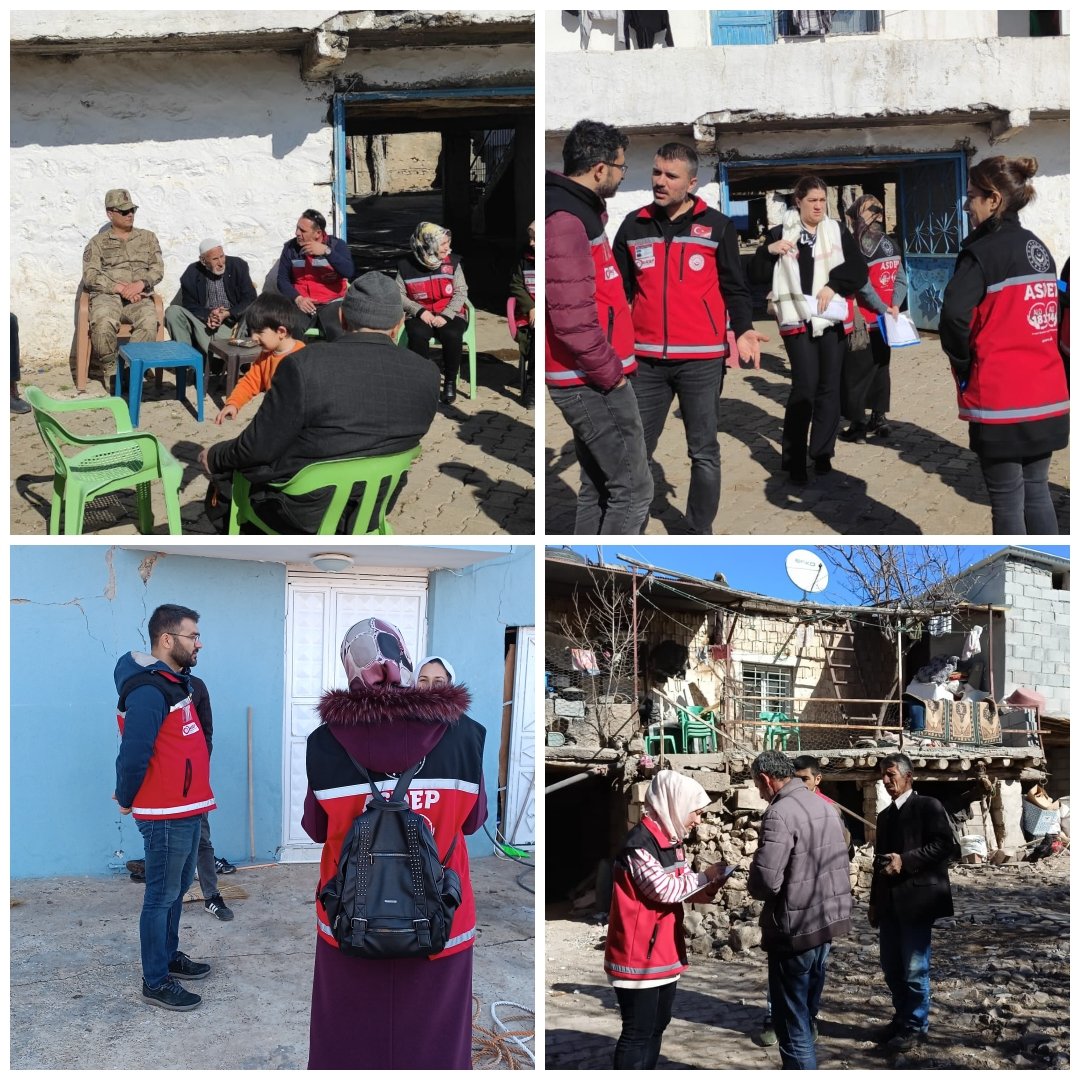 Siverek Sosyal Hizmet Merkezi olarak psikososyal destek ekiplerimizce Çaylarbaşı köyünde 130 hane ziyaret edilerek depremden etkilenen vatandaşlarımızla görüşme gerçekleştirilmiş olup vatandaşlarımıza psikososyal destek sunulmuştur.<a href="/siverekkaymakam/">SİVEREK KAYMAKAMLIĞI</a> <a href="/SanliurfaASH/">Şanlıurfa Aile ve Sosyal Hizmetler İl Md.</a> <a href="/tcailesosyal/">T.C. Aile ve Sosyal Hizmetler Bakanlığı</a>
