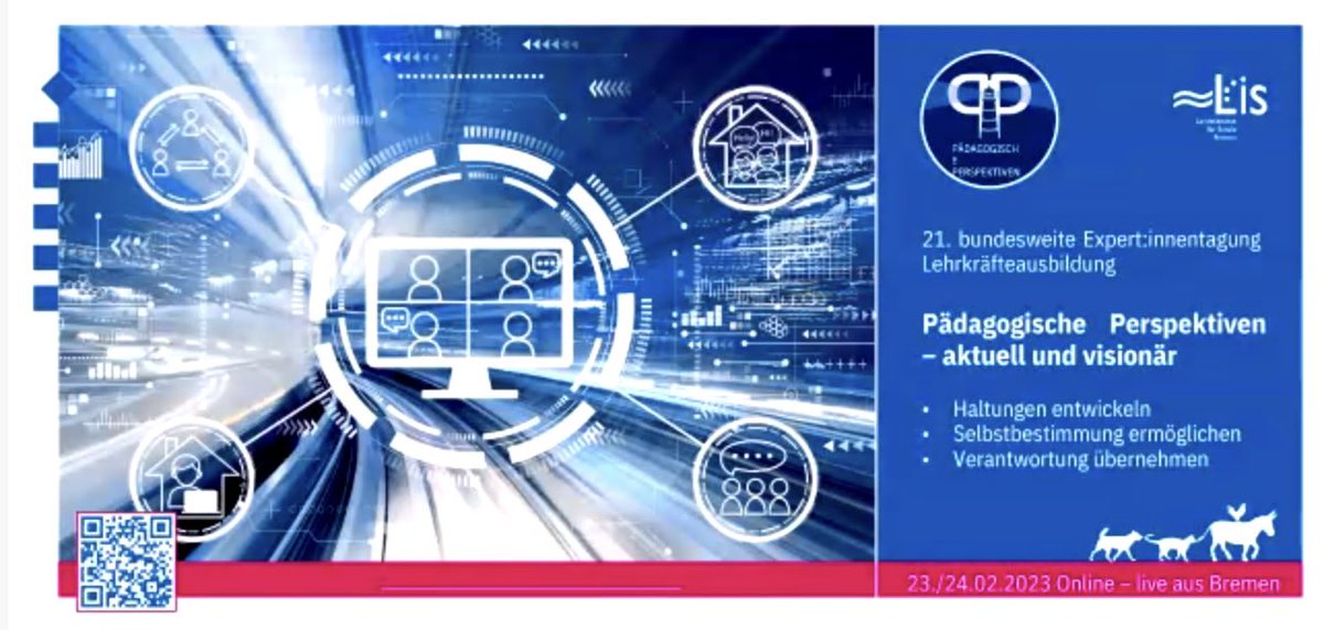 Die Expert:innentage Lehrkräftebildung #ExLB23 gehen zu Ende, und wir sind dem Thema Pädagogische Perspektiven - aktuell und visionär auf jeden Fall gerecht geworden! 
Jetzt heißt es ran an den Speck, liebe Kolleg:innen!