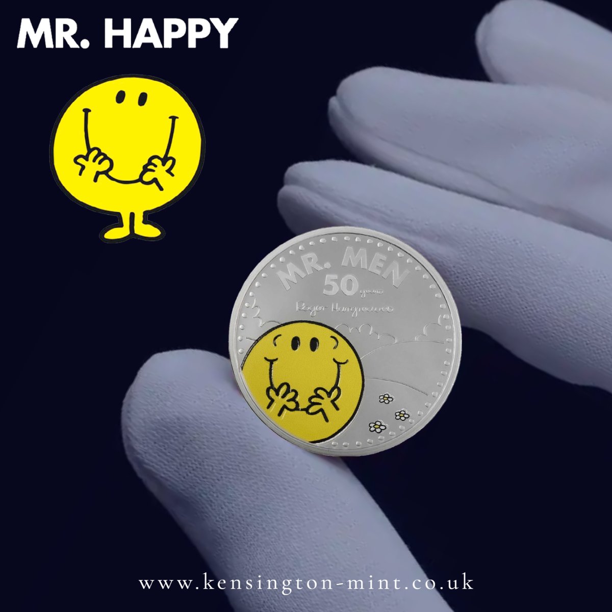 KensingtonMint's tweet image. Mr Happy Mr Men One Ounce Silver Proof Coin #MrMenLittleMiss #SilverProof #coincollector #Collectibles #MrHappy #MrMen #SilverProofCoin #InvestmentOpportunity #Numismatics #PreciousMetals #CoinCollecting