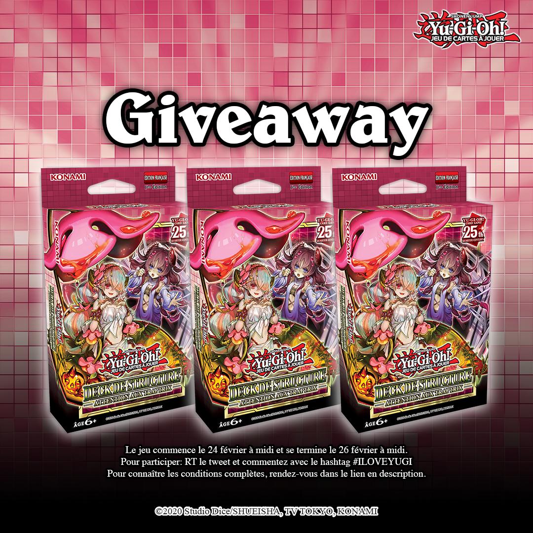 KONAMIFR's tweet image. CONCOURS ! 🔥
À gagner: 3 Structure Deck Yu-Gi-Oh! : Attention aux Traptrix #yugioh

3 gagnants ! 

Fin du concours Dimanche 25 Février 2023 à midi !

Pour participer: 

- RT &amp;amp; Follow @KONAMIFR 
- Mettre #ILOVEYUGI en com

Détails ici : tinyurl.com/999ddt86
