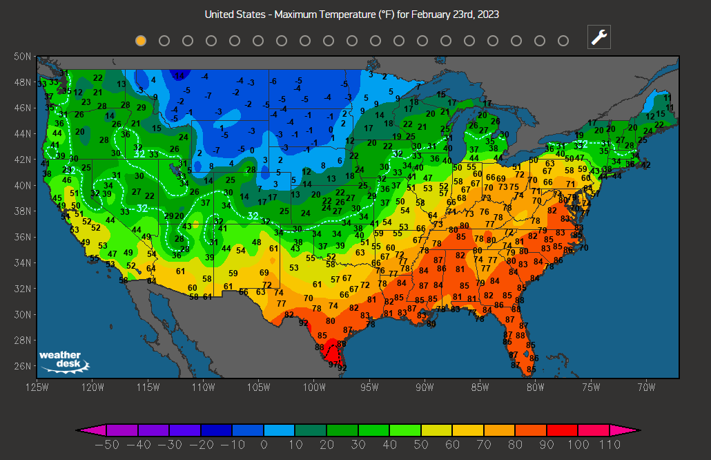 Maxar WeatherDesk on Twitter "Yesterday's temperature departure map