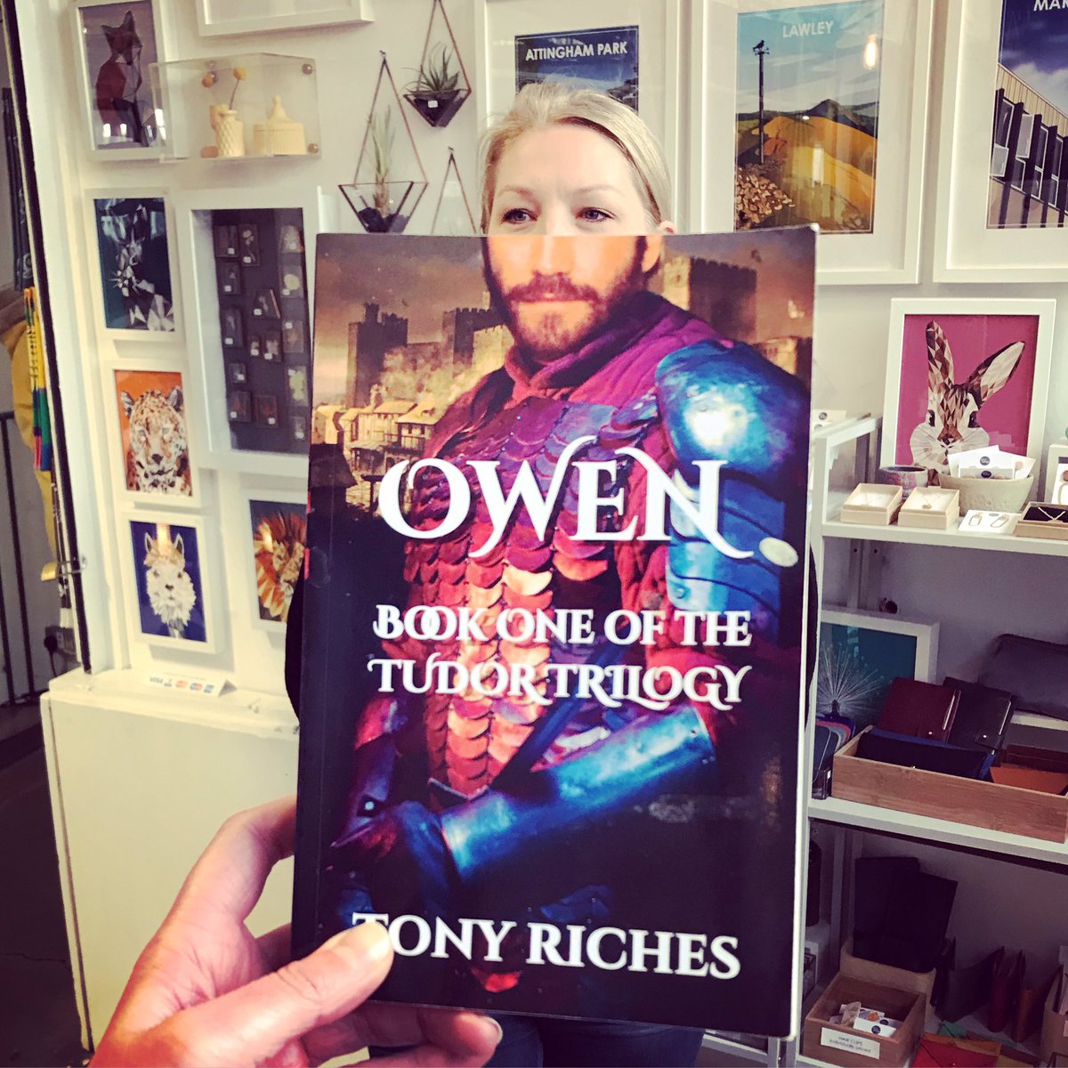 Clanking about as ‘Owen’ today for #bookfacefriday Thank you @romydesign for transforming me and thanks to #tonyriches for a fab cover to borrow. #book #bookshopping #shrewsbury #shropshire #fiction #reading #loveyourmarket #bookworm #shelfie #booklife #library #libraries