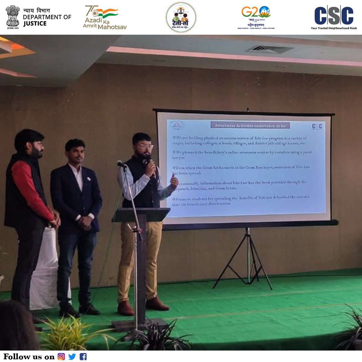 Tele-law (@telelaw_) on Twitter photo "Tele-Law State Coordinators from 6 zones presenting key Highlights and Achievements of the Tele-law program at Annual Review Meeting held at Itanagar, Papumpare district Arunachal Pradesh."
#TeleLaw #DigitalIndia #ReachingTheUnreached #DoJ #AccesstoJustice #CSC <a href="/MLJ_GoI/">Ministry of Law and Justice</a> "Tele-Law State Coordinators from 6 zones presenting key Highlights and Achievements of the Tele-law program at Annual Review Meeting held at Itanagar, Papumpare district Arunachal Pradesh."
#TeleLaw #DigitalIndia #ReachingTheUnreached #DoJ #AccesstoJustice #CSC <a href="/MLJ_GoI/">Ministry of Law and Justice</a>