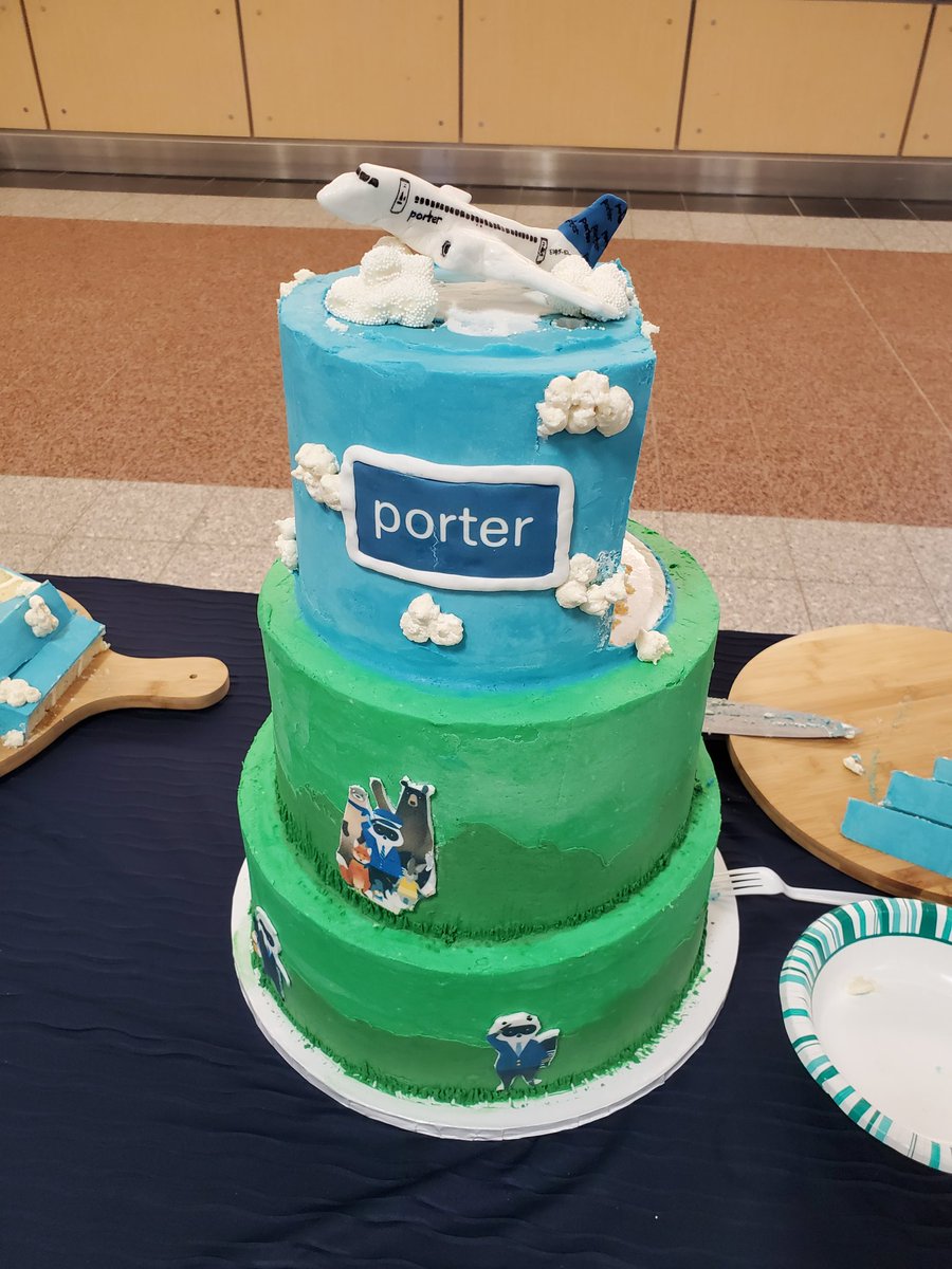 pilotboy1985's tweet photo. Flying on Porter Airlines inaugural flight from Halifax to Toronto Pearson this morning. There was cake, pictures, balloons, lots of excitement and then...get this, they cancel the flight due to crew timeout 😆 how embarrassing for them #porter #yyz #yhz @porterairlines https://t.co/NHovdj4lnf
