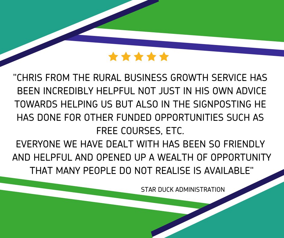 Great feedback for Chris from Star Duck Administration! 👏👏👏

If you'd like to find out more about us, visit our website:

ruralbusinessgrowthservice.co.uk

#ruralbusinessgrowthservice #RBGS #business #NorthEast #ERDF #ESIF #NorthofTyneCombinedAuthority