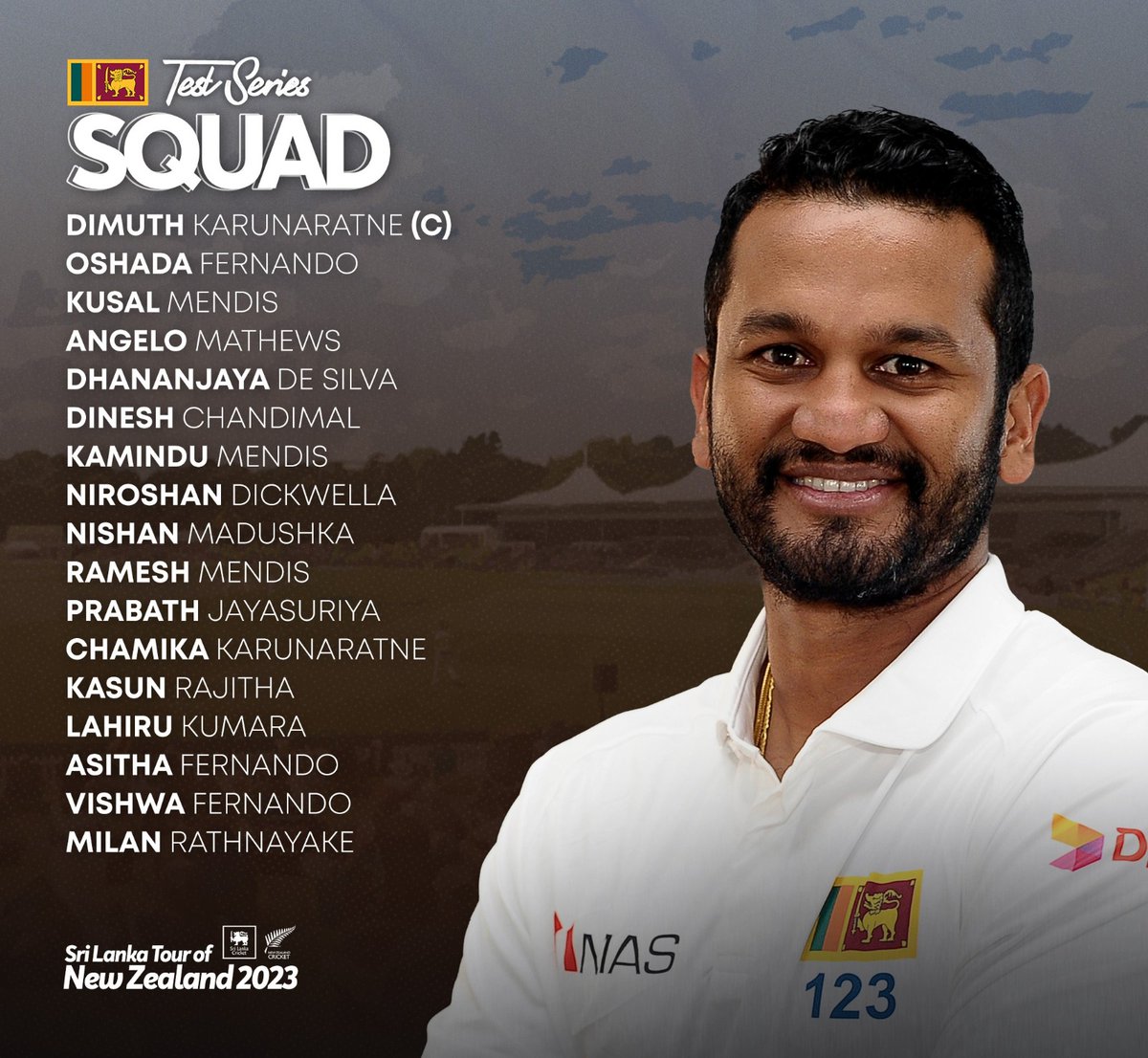 Sri Lanka Cricket 🇱🇰 on Twitter "17member Sri Lanka Test squad announced for New Zealand Tour
