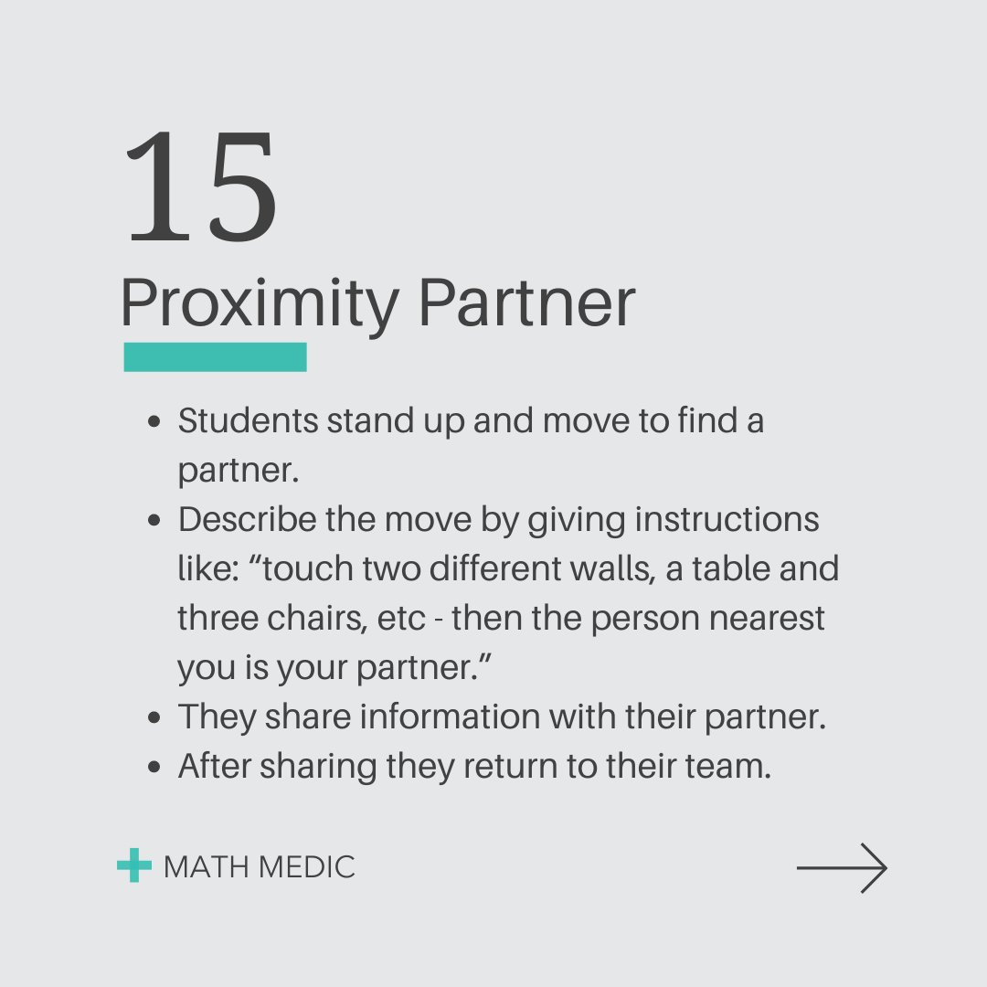 MathMedic's tweet image. If you love the EFFL approach, check out some news you can use! Here are three more strategies you can try in your classroom this week (Proximity Partner is really great for cross-team communication 📣). #MathMedic #EFFL #teacherlife