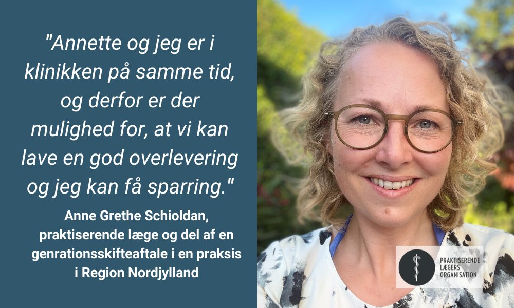 Plolaeger's tweet photo. Generationsskifteaftaler kan være mesterlære for nye praktiserende læger 🤝 
@skadborg opfordrer prakt. læger at overveje muligheden. + siger til @Ugeskriftet at alderskrav til aftalerne bør sænkes, så flere kan finde et match. 
Læs mere her: https://t.co/8z2QuZMuOe #sundpol https://t.co/jHKzyl3WJW