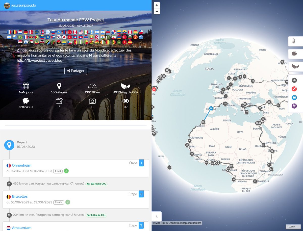 A_contresens's tweet photo. La nouvelle version du planificateur A-contresens est en ligne. Au menu : 

Nouvelle interface de planification
Gestion des réservations
Création de carnet de voyages
Application PWA pour l'installer sur vos téléphones

Vous venez tester ? https://t.co/YxmZLZEpsp https://t.co/fCo4aZnJqK