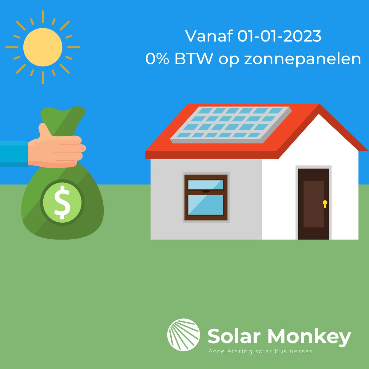 💼De Tweede Kamer heeft een wetsvoorstel aangenomen om het btw-tarief op zonnepanelen per 1 januari 2023 te verlagen naar 0%.

❓Dit heeft gevolgen voor aanbieders van zonnepanelen systemen.

✅Op onze help pagina vind je meer informatie. Klik op de link!

ow.ly/wRuo50MUaCz