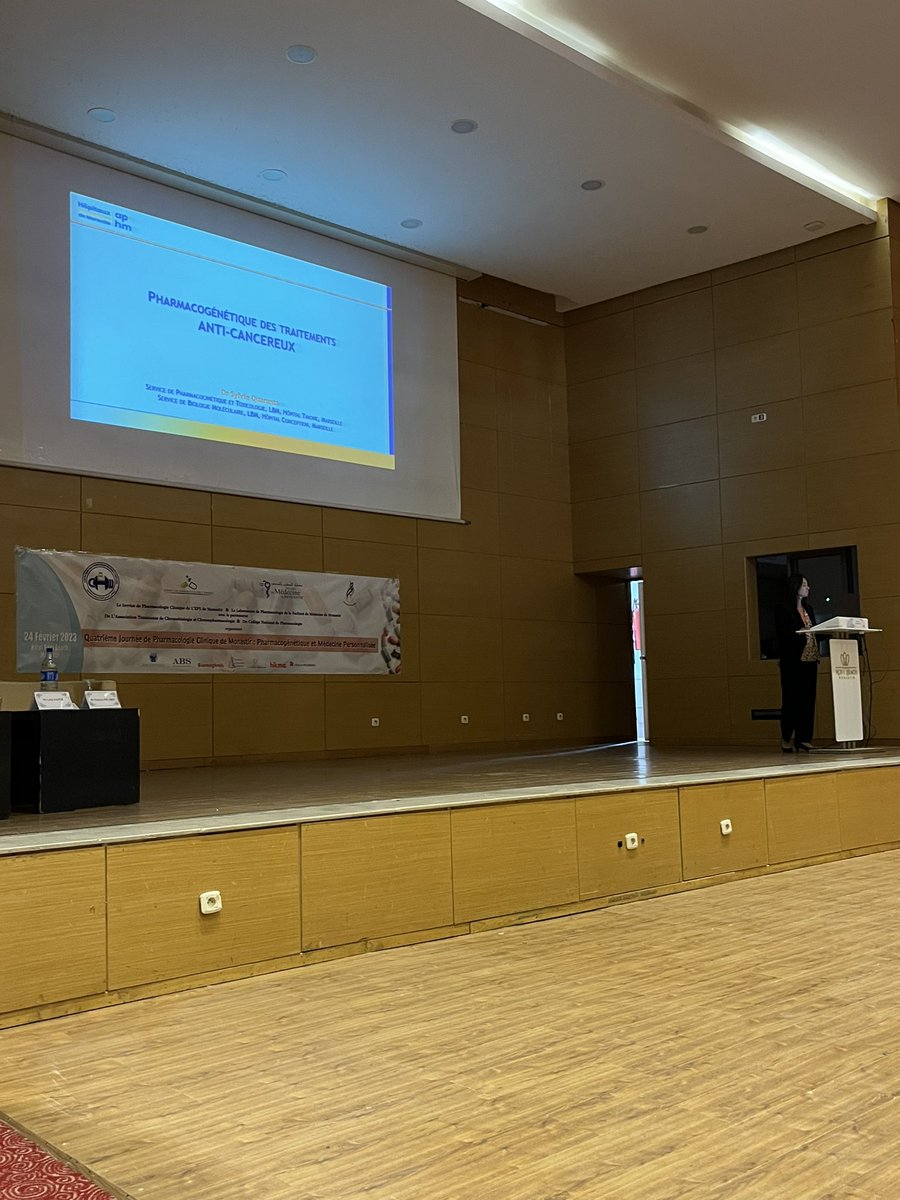 rnpgx's tweet image. Le #RNPGx bien représenté à la journée de pharmacologie clinique de Monastir avec une présentation du Dr Sylvie Quaranta sur la PGx des anticancéreux et une du @profnpicard sur la PGx en pratique clinique.