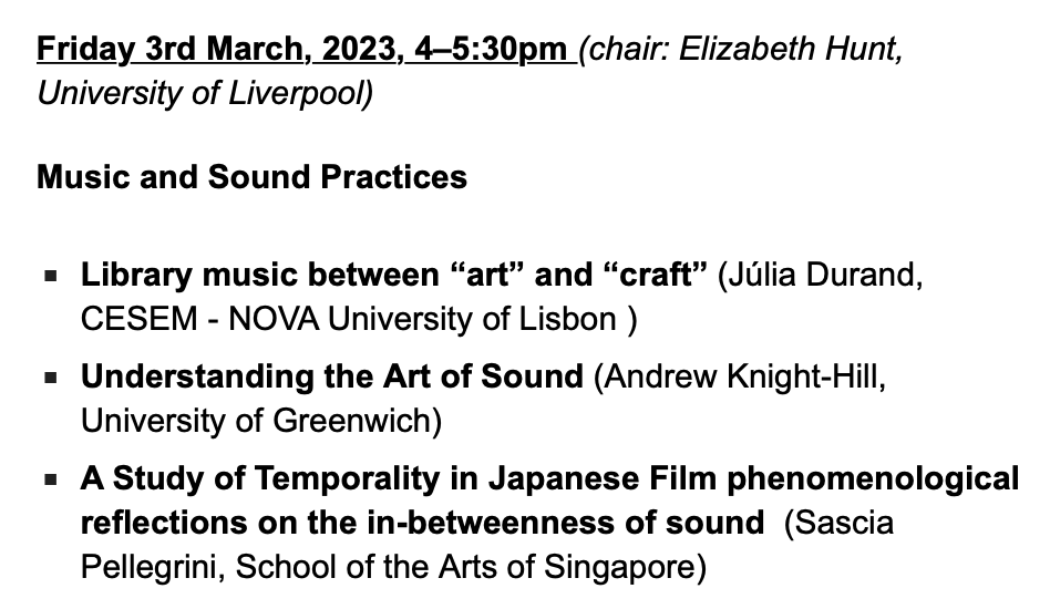 BARNVirtual's tweet photo. Join us this Friday, 4–5:30pm for the panel "Music and Sound Practices", featuring papers from Júlia Durand @nova_fcsh, @andrewhill86 and Sascia Pellegrini @sotasg. Chaired by @BethHunt94.
All welcome, DM us for the Zoom link or visit https://t.co/nqP20ce4HW for further info! https://t.co/ywdDb8pyjI