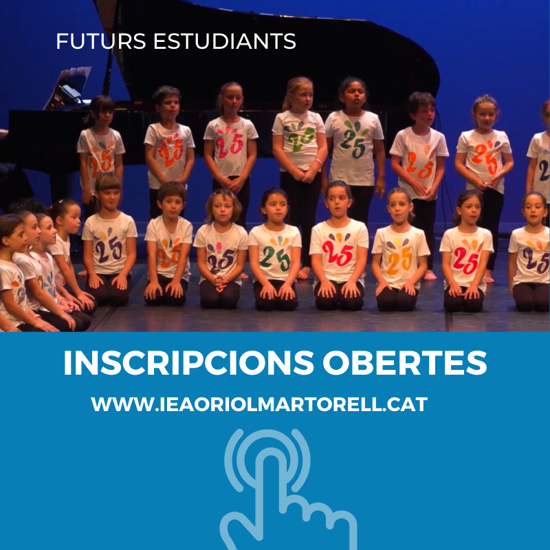 IEAOm's tweet photo. RECORDATORI | Aquest dissabte, 25 de febrer, vine a les Portes Obertes 2023 per conèixer els ensenyaments integrats de música i dansa de primària i secundària.
Vine al teu primer dia a l'Oriol 🎶
#PortesObertes2023
#primària #secundària #música #dansa #TheNextFuture https://t.co/suwc5MAVRC