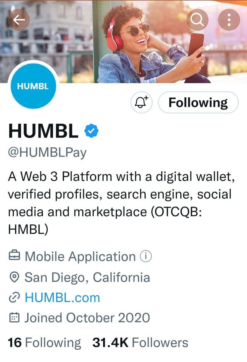 Vansy111's tweet photo. #HUMBL has over 31K Twitter followers. Shouldn't the same people follow and support #HUMBLSOCIAL. Just go to the #Applestore or #GooglePlayStore and download the all new first #Web3 social media platform base of #Blockchain tech. See you on #HUMBLSOCIAL where only you can be you https://t.co/kDR0aqIeL9
