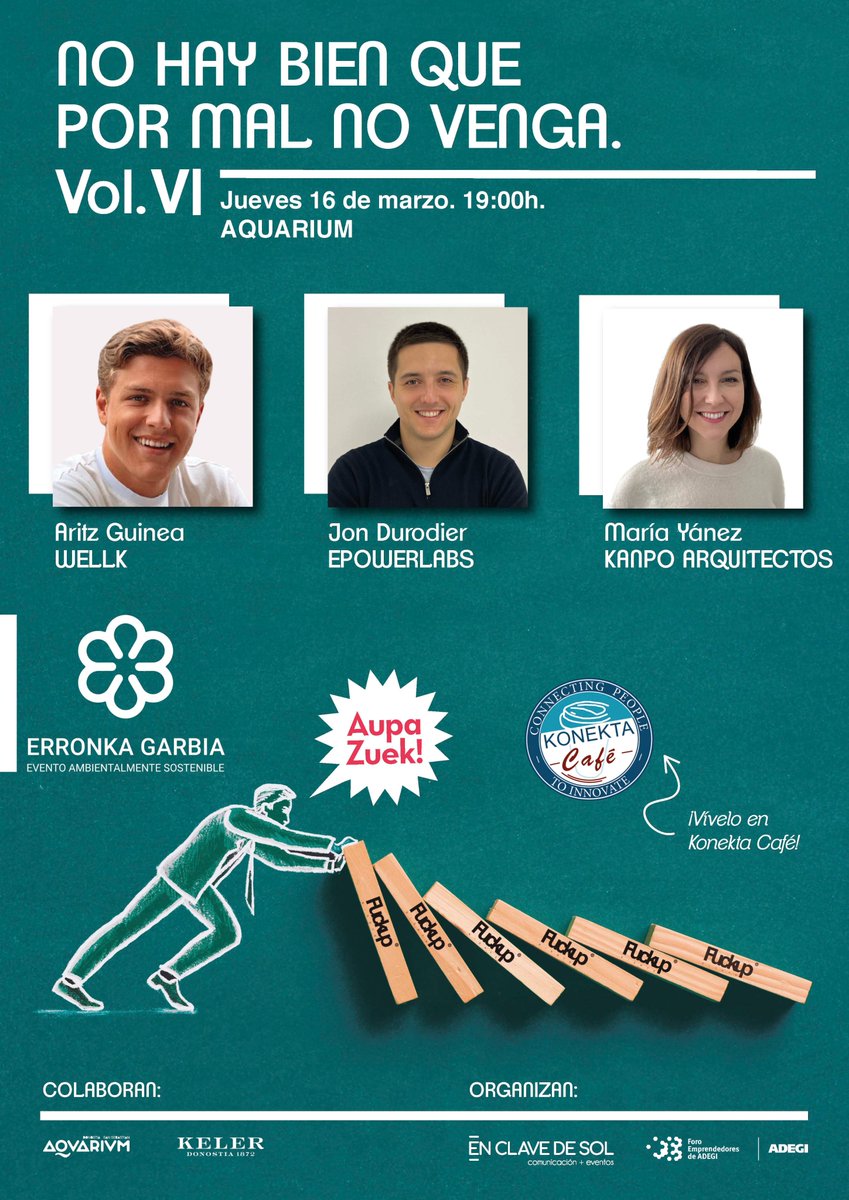 Queridas y queridos camaradas,
Este próximo 16 marzo volvemos a la carga con una nueva entrega de los sensacionales encuentros #AupaZuek + #FuckUpNights
En esta ocasión con un guiño generacional ;-)
Lean, lean...y venganse. 
eventbrite.es/e/entradas-aup…